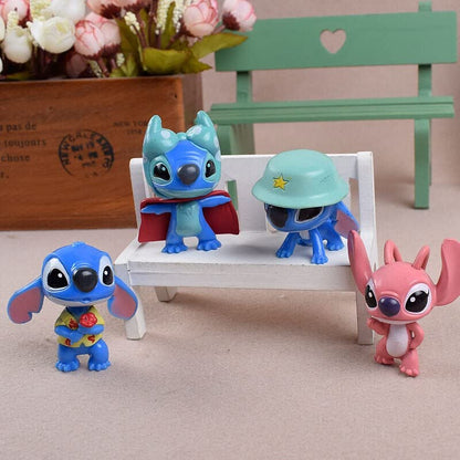 Lilo & Stitch - Set of 10 Figures - Action Figures | Best Animated Science Fiction Comedy-Drama | 5.5cm | Cake Toppers | Room Garden | 10 Pcs