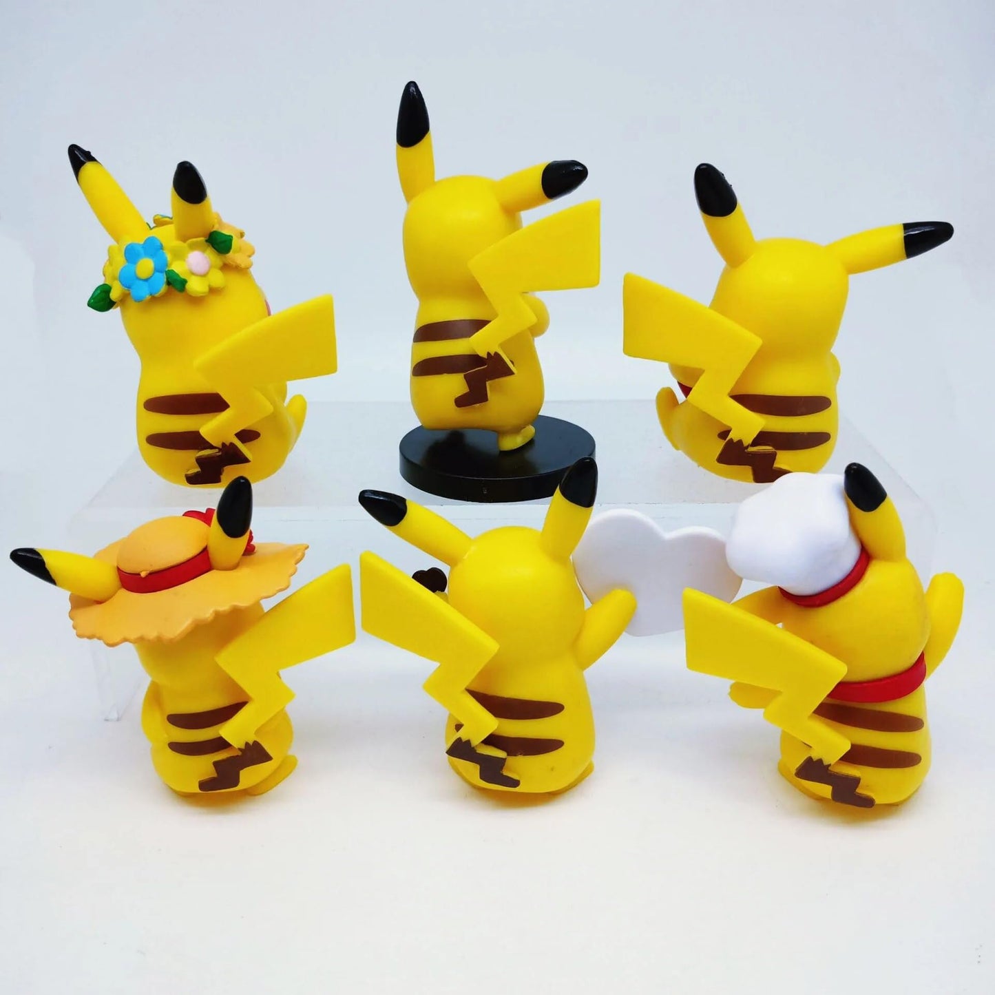 Pokemon Cartoon Action Figures- 6 Pc | 9 cm | Pikachu for Car Dashboard, Office Desk/Study Table