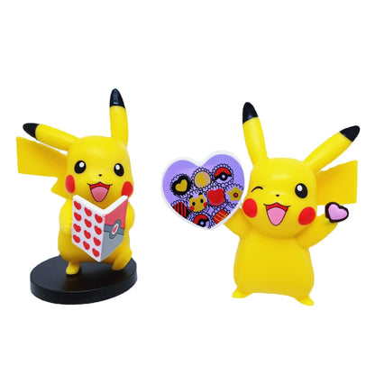 Pokemon Cartoon Action Figures- 6 Pc | 9 cm | Pikachu for Car Dashboard, Office Desk/Study Table