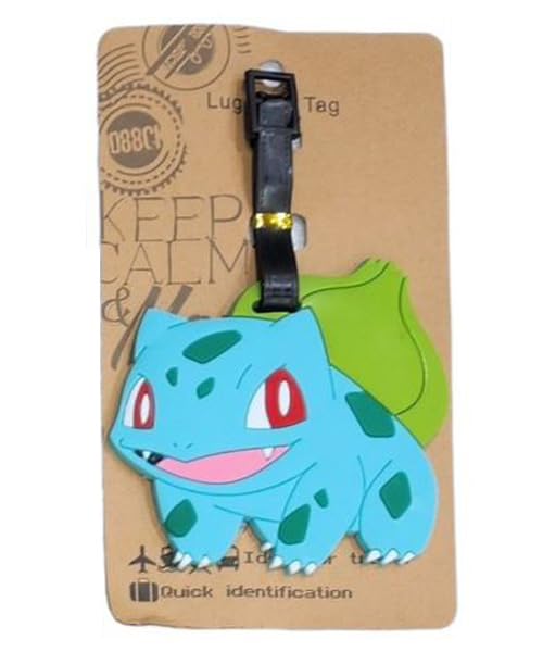 Pokemon Bulbasaur Luggage Tag | Luggage Bag Tag for Baggage, Suitcases| Luggage Tag Size Approx 13 Cm