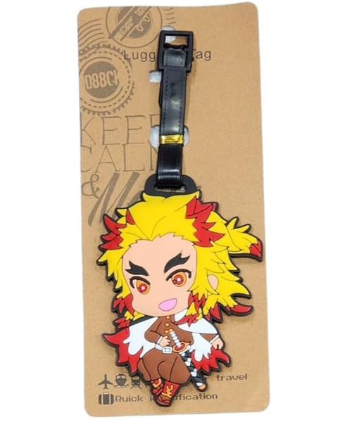 Demon Slayer Rengoku Luggage Tag | Luggage Bag Tag for Baggage, Suitcases| Luggage Tag Size Approx 13 Cm