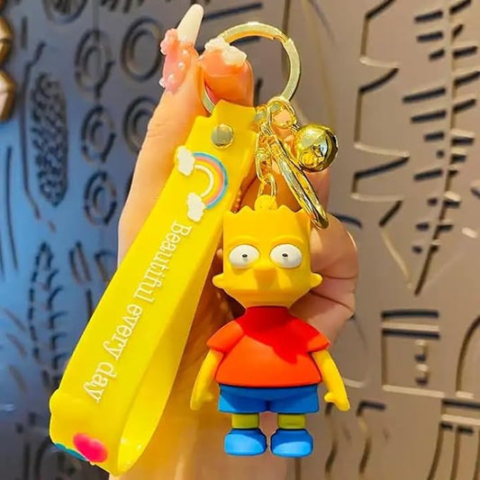 Simpson Keychain with Loop and Hook Key Chain Bag Hanging Keyring