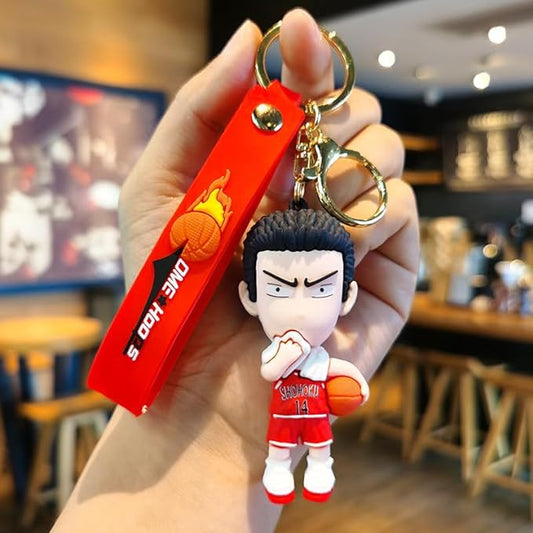 Slam Dunk jersey No 14 Keychain with Loop and Hook Key Chain Bag Hanging Keyring