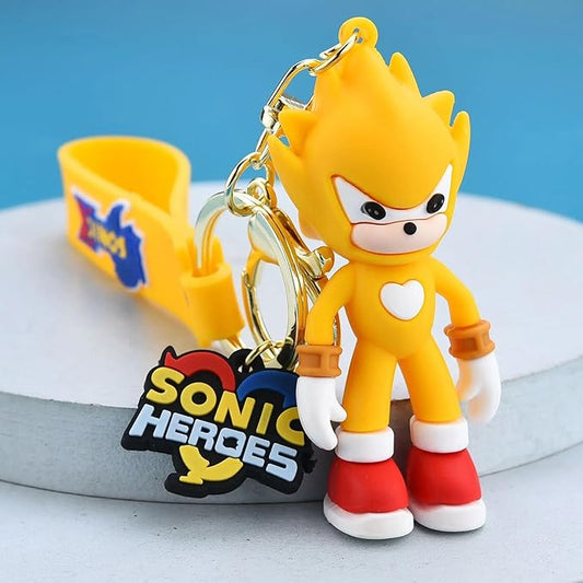 Sonic Keychain with Loop and Hook Key Chain Bag Hanging Keyring|Yellow