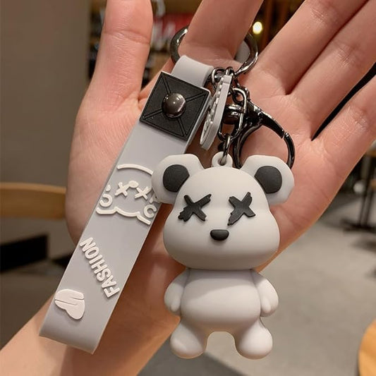 Kaws Grey Keychain with Loop and Hook Key Chain Bag Hanging Keyring