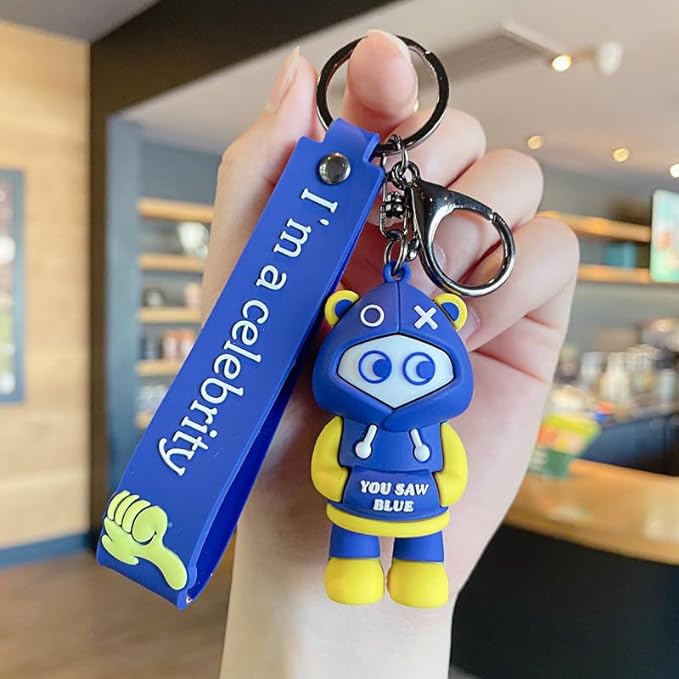 You Saw Blue Keychain with Loop and Hook Key Chain Bag Hanging Keyring