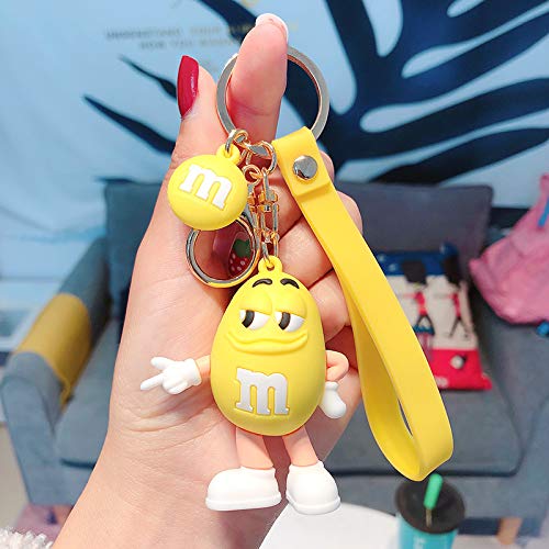 M&M's Yellow Keychain with Loop and Hook Key Chain Bag Hanging Keyring