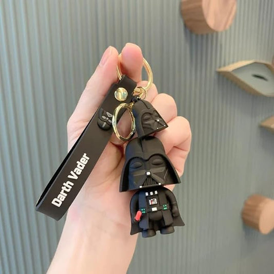 Star War (Darth Vader) Black Keychain with Loop and Hook Key Chain Bag Hanging Keyring)