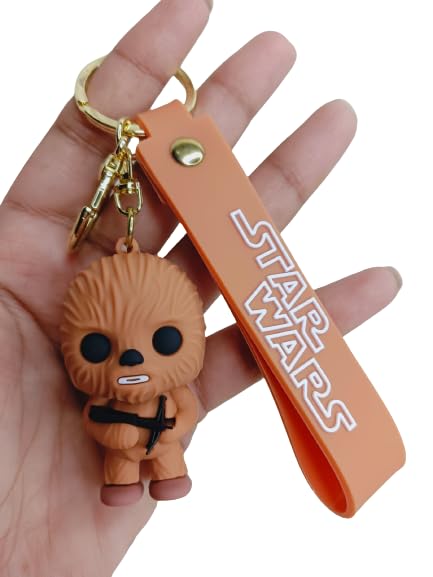 Star Wars Chewbaca Keychain with Loop and Hook Key Chain Bag Hanging Keyring)