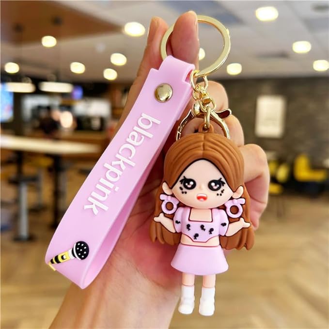 Blackpink Keychain with Loop and Hook Key Chain Bag Hanging Keyring | Color A