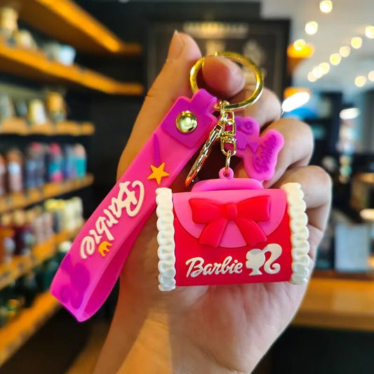 Barbie Keychain with Loop and Hook Key Chain Bag Hanging Keyring | Color A