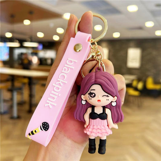 Blackpink Keychain with Loop and Hook Key Chain Bag Hanging Keyring | Color B