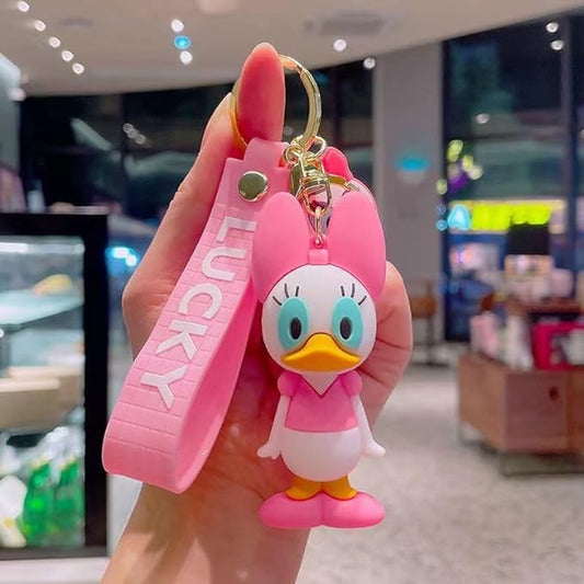 daisy duck Keychain with Loop and Hook Key Chain Bag Hanging Keyring