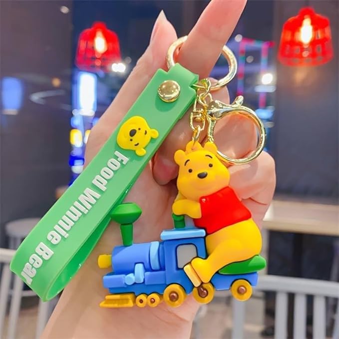 Winnie-the-Pooh Keychain with Loop and Hook Key Chain Bag Hanging Keyring