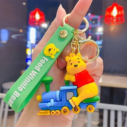 Winnie-the-Pooh Keychain with Loop and Hook Key Chain Bag Hanging Keyring