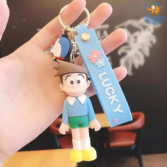 Doraemon Suneo Keychain with Loop and Hook Key Chain Bag Hanging Keyring