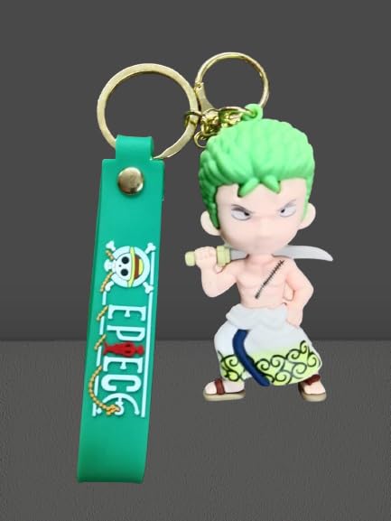 One Piece Zoro keychain with Loop and Hook Key Chain Bag Hanging Keyring