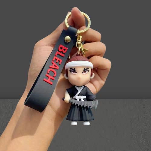 Bleach Keychain with Loop and Hook Key Chain Bag Hanging Keyring |Anime B