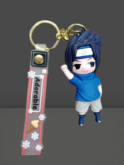 Naruto Sasuke keychain with Loop and Hook Key Chain Bag Hanging Keyring | Anime