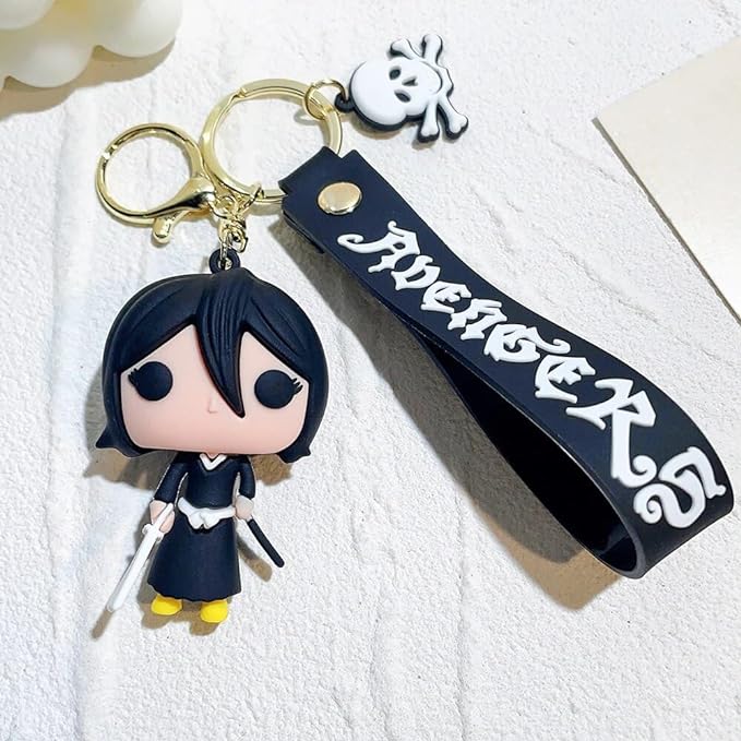 Bleach keychain with Loop and Hook Key Chain Bag Hanging Keyring | (Style E)