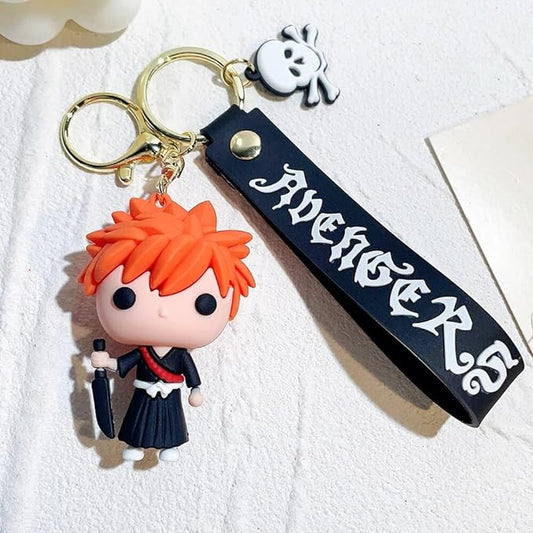 Bleach keychain with Loop and Hook Key Chain Bag Hanging Keyring | (Style A)