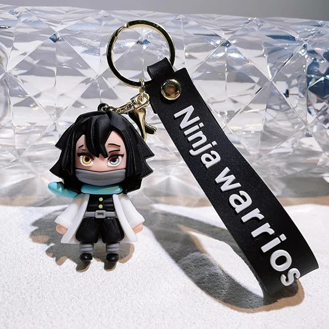 Demon Slayer Obanai Iguro keychain with Loop and Hook Key Chain Bag Hanging Keyring |