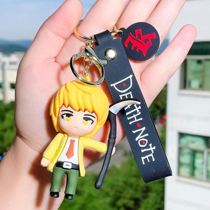 Death Note Yagami Keychain with Loop and Hook Key Chain Bag Hanging Keyring