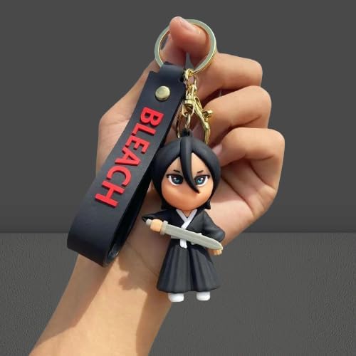 Bleach Keychain with Loop and Hook Key Chain Bag Hanging Keyring |Anime D