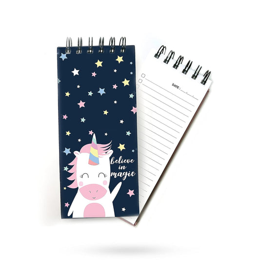 Unicorn Believe In Magic Things to Do Notepad | Memo Pad | To Do Organizer | Hardbound Wiro Pad | 250 Ruled Pages | 3.5 x 8 Inches |