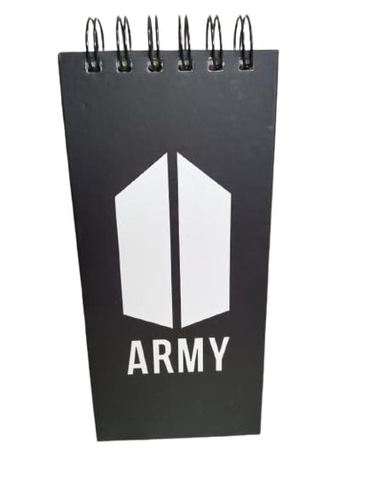 BTS Army Things to Do Notepad | Memo Pad | To Do Organizer | Hardbound Wiro Pad | 250 Ruled Pages | 3.5 x 8 Inches |