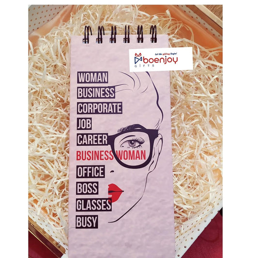 Business Woman Things to Do Notepad | Memo Pad | To Do Organizer | Hardbound Wiro Pad | 250 Ruled Pages | 3.5 x 8 Inches |