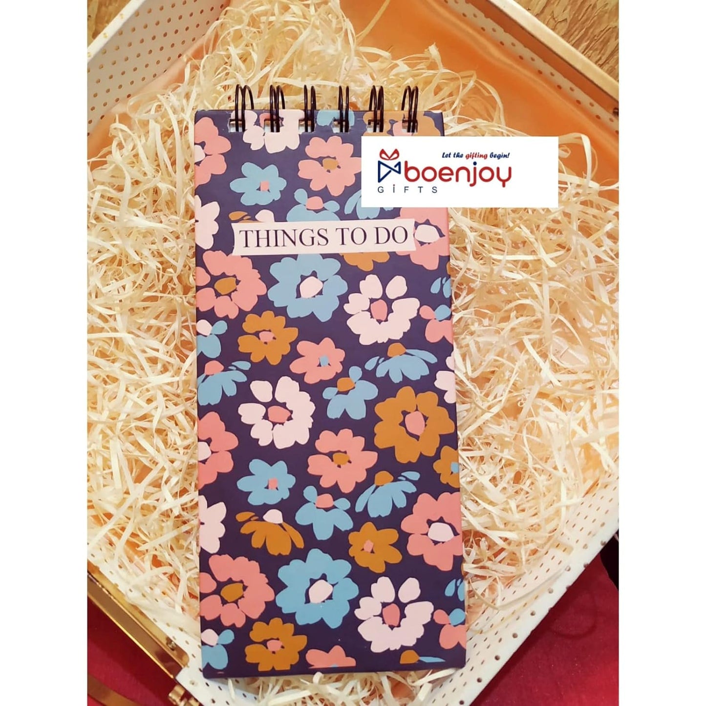 Flowers Things to Do Notepad | Memo Pad | To Do Organizer | Hardbound Wiro Pad | 250 Ruled Pages | 3.5 x 8 Inches |