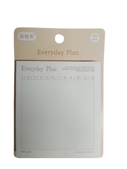 Everyday Plan Brown Notepad and Sticky Notes Unique Mini Notes Memo Pads Diary| 75 Sheets| Size Approx 8 CM