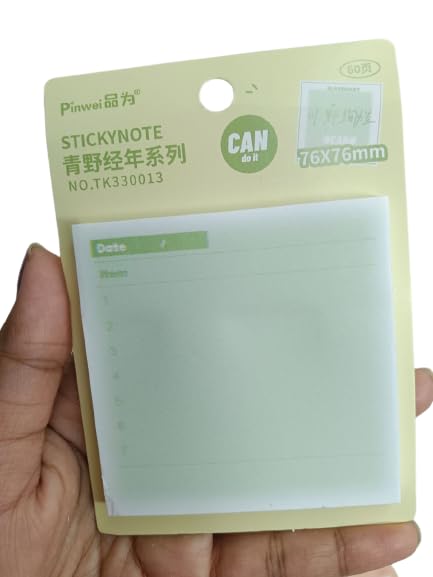 Can Do It (Green) Notepad and Sticky Notes Unique Mini Notes Memo Pads Diary| 60 Sheets| Size Approx 8 CM