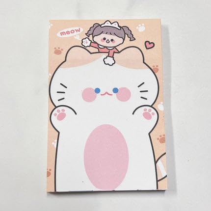 Cat Notepad and Sticky Notes Unique Mini Notes Memo Pads Diary| 80 Sheets| Size Approx 9 CM