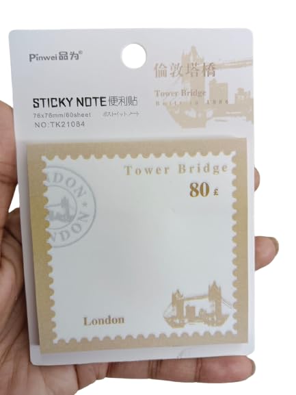 Tower Bridge London Notepad and Sticky Notes Unique Mini Notes Memo Pads Diary| 60 Sheets| Size Approx 8 CM