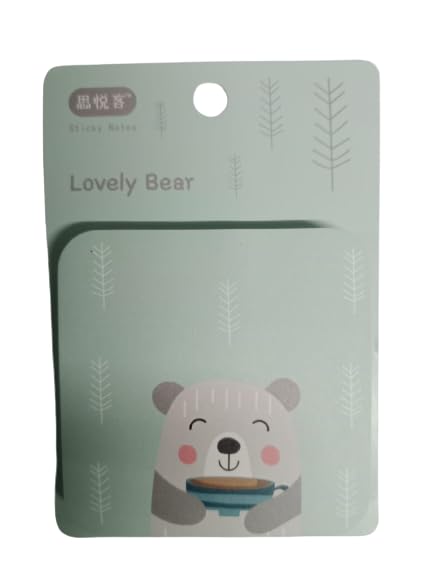 Lovely Bear Notepad and Sticky Notes Unique Mini Notes Memo Pads Diary| 75 Sheets| Size Approx 7-8 CM