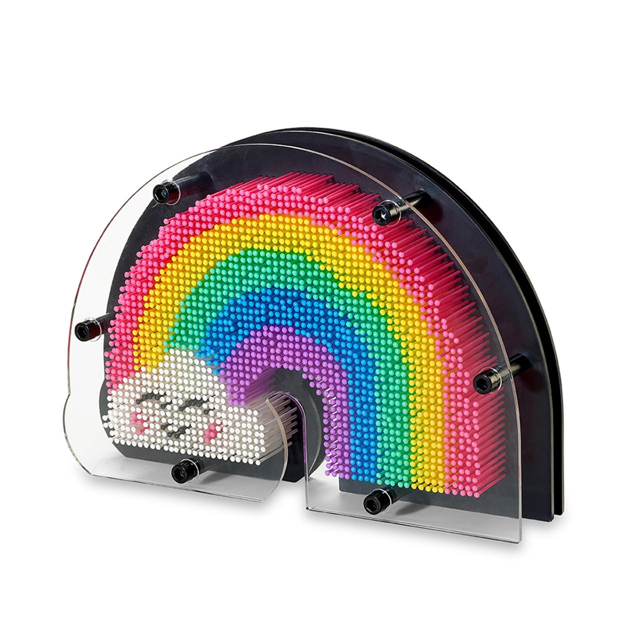 Rainbow Shaped 3D Pin Art | Multicolour | Pin Art Palm Board | 10 X 6 Inches | 3D Impression Toy |