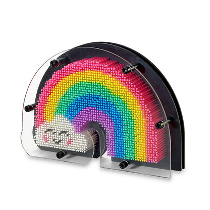 Rainbow Shaped 3D Pin Art | Multicolour | Pin Art Palm Board | 10 X 6 Inches | 3D Impression Toy |