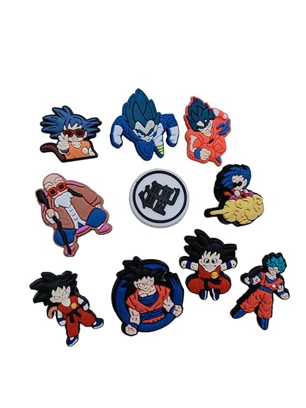 Dragon Ball Z Decoration Shoes Charms for Clog shoes for Unisex Size Approx 3-4 cm | Set of 10