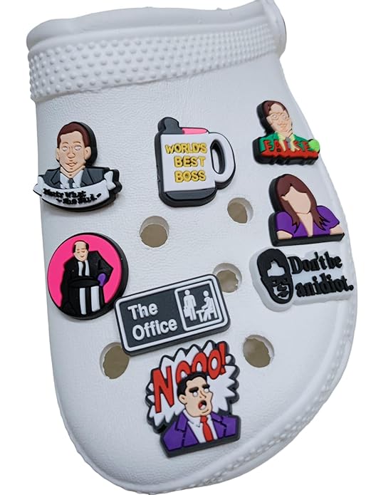 The Office Decoration Shoes Charms for Clog shoes for Unisex Size Approx 3-4 cm | Set of 8- A