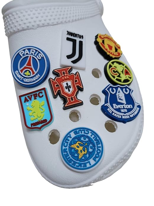 Football Club Decoration Shoes Charms for Clog shoes for Unisex Size Approx 3-4 cm | Set of 8 | A