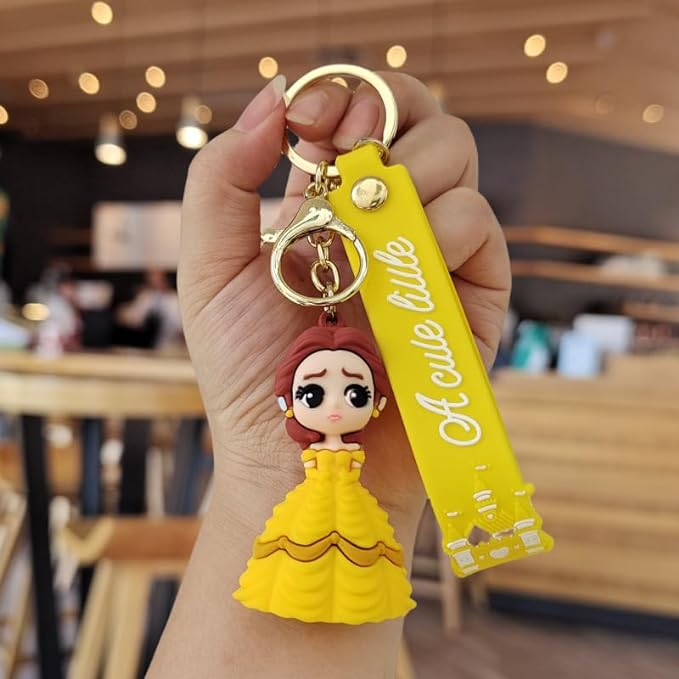 Frozan Princess Belle Keychain with Loop and Hook Key Chain