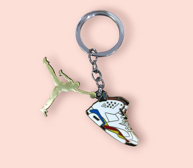 Sneaker White Multi Keychain Metal