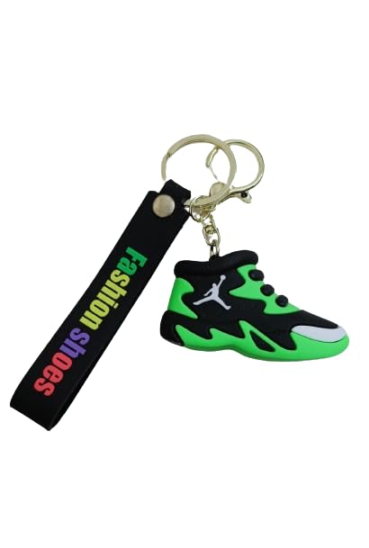 Fashion Shoes Green Keychain