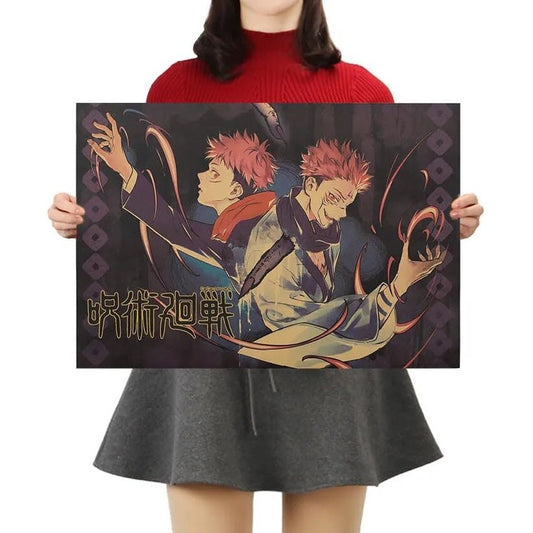 Jujutsu Kaisen Yuji Itadori Premium Poster Kraft Paper Poster Size 51 X 35 Cm