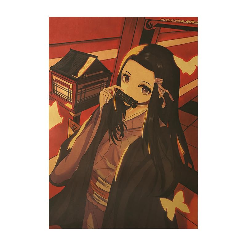 Demon Slayer Nezuko Kamado Premium Poster Kraft Paper Poster Size 51 x 35 cm