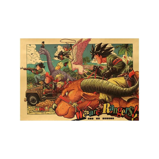 DBZ - We Are Rangers Kraft Paper Poster Size 51 X 35 Cm