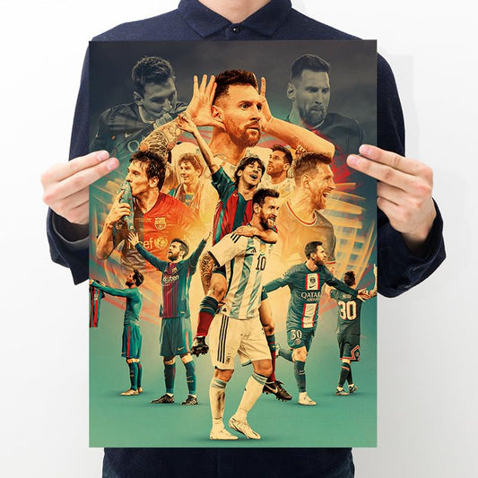 Messi Premium Poster Kraft Paper Poster Size 51 x 35 cm