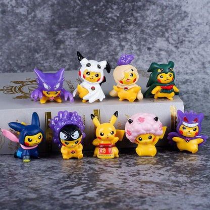 Pokemon Toy Figure Action Figures Miniature Toys Special Edition for Car Dashboard, Decoration, Cake, Office Desk & Study Table (Pikaachu 9 pcs)